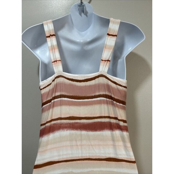 Soma Sleeveless Built In Bra Maxi Dress Pockets in Blush Pink Sea Stripe Size XS - Picture 5 of 10